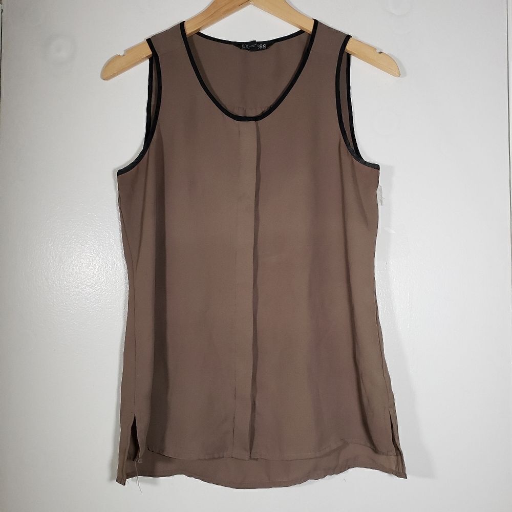 Express Army Green Sleeveless Casual Blouse Size S